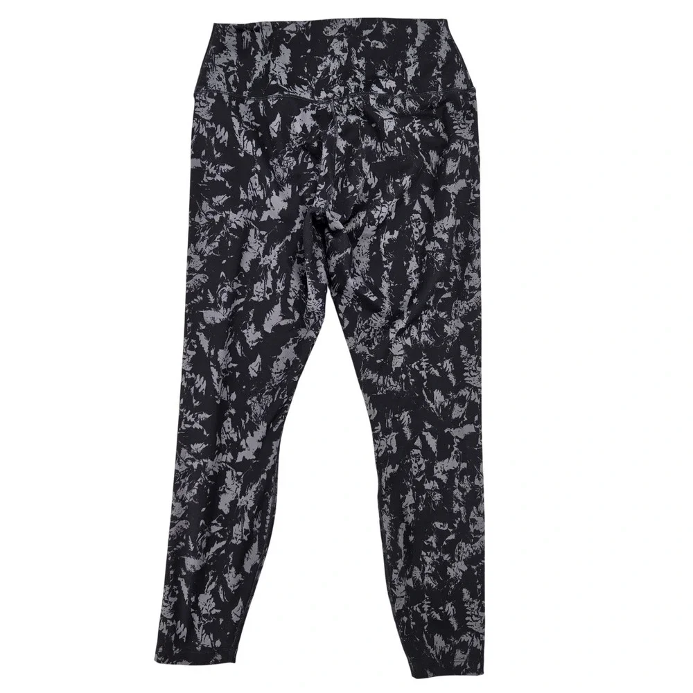 Nike MEDIUM Women Black Grey Abstract Print‎ One Dri-FIT High Rise Leggings